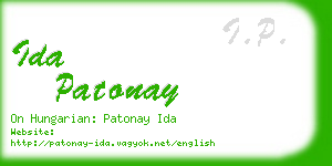 ida patonay business card